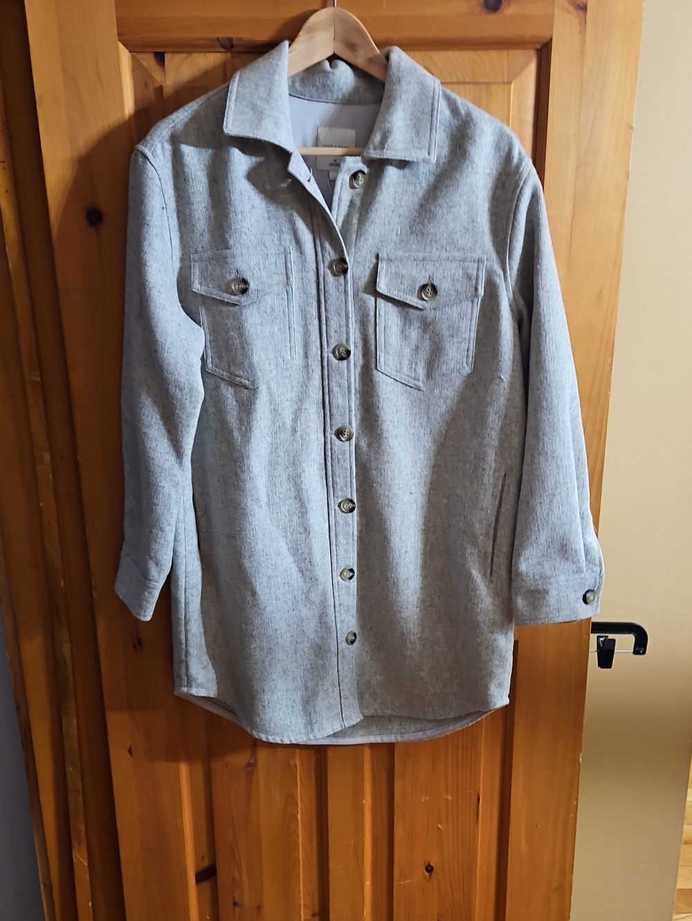 Gentle Fawn Light Gray Button-Up Shacket